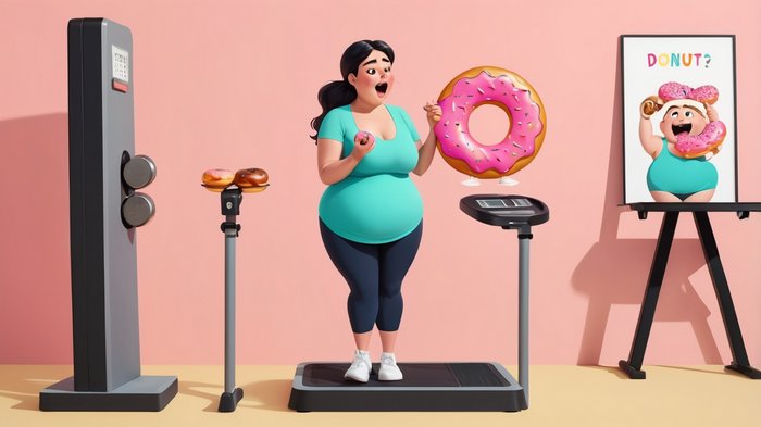 فردی چاق در حال وزن کردن خود