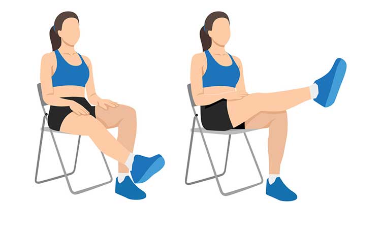 ورزش با صندلی بالا بردن پاها