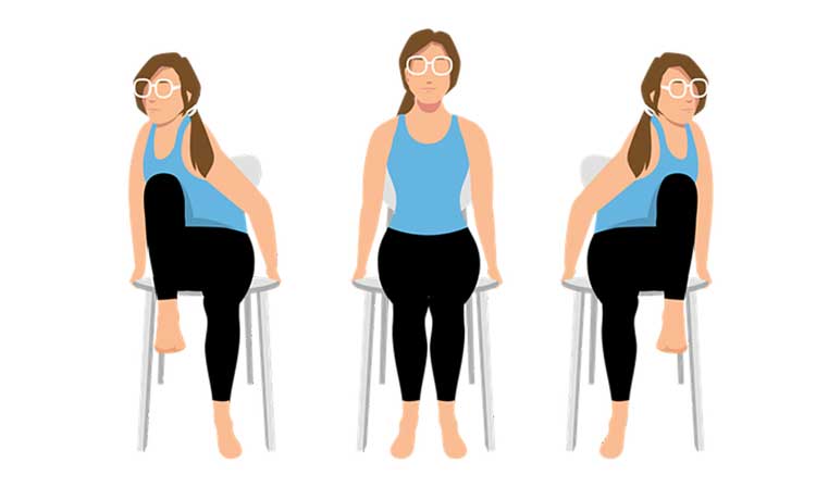 ورزش با صندلی حرکت کوهنوردی نشسته