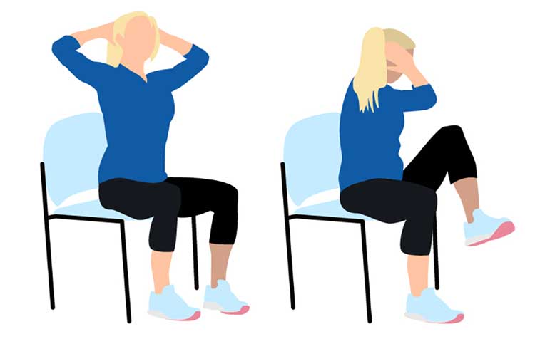 ورزش با صندلی حرکت پای دوچرخه