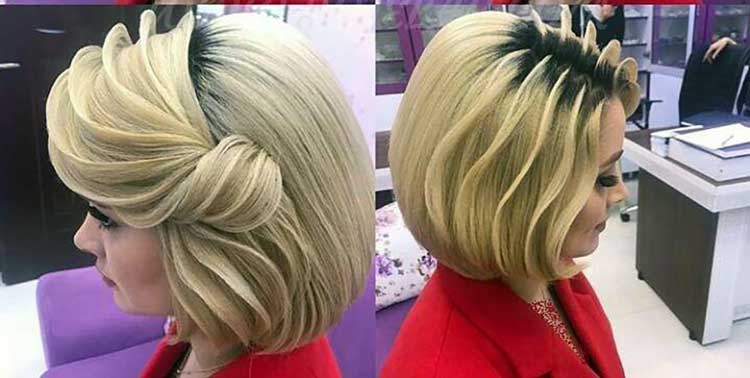 شینیون خطی موی کوتاه